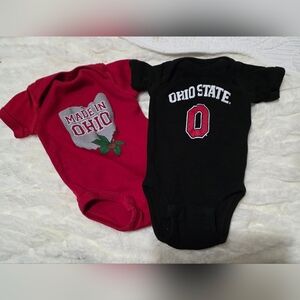 Ohio State Newborn One Piece Set - Red and Black